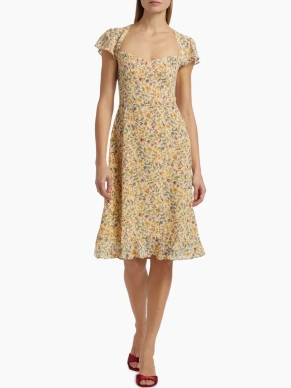 Reformation Rosi Midi Dress In Yasmine, brand new, never worn, no flaws.